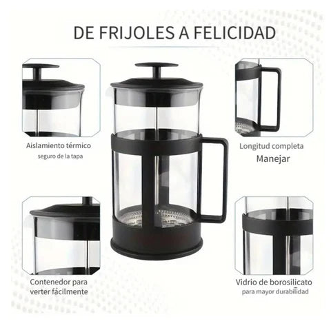 Cafetera Prensa Francesa Cafe En Vidrio 350ml